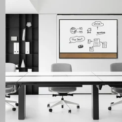 Whiteboard med oppslagstavle 60x90 cm