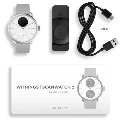 Withings ScanWatch 2 Pearl White smartklokke, 38 mm