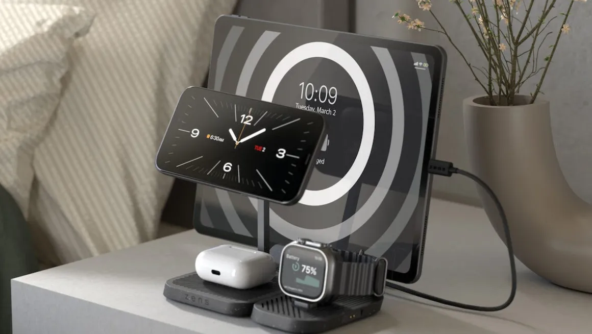 Zens 4-i-1 ladestasjon for iPhone, iPad, AirPods og Apple Watch